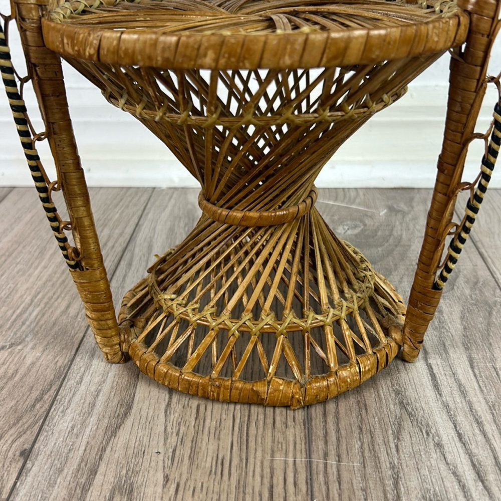 Vintage Mini rattan peacock chair 16” - Picture 3 of 4